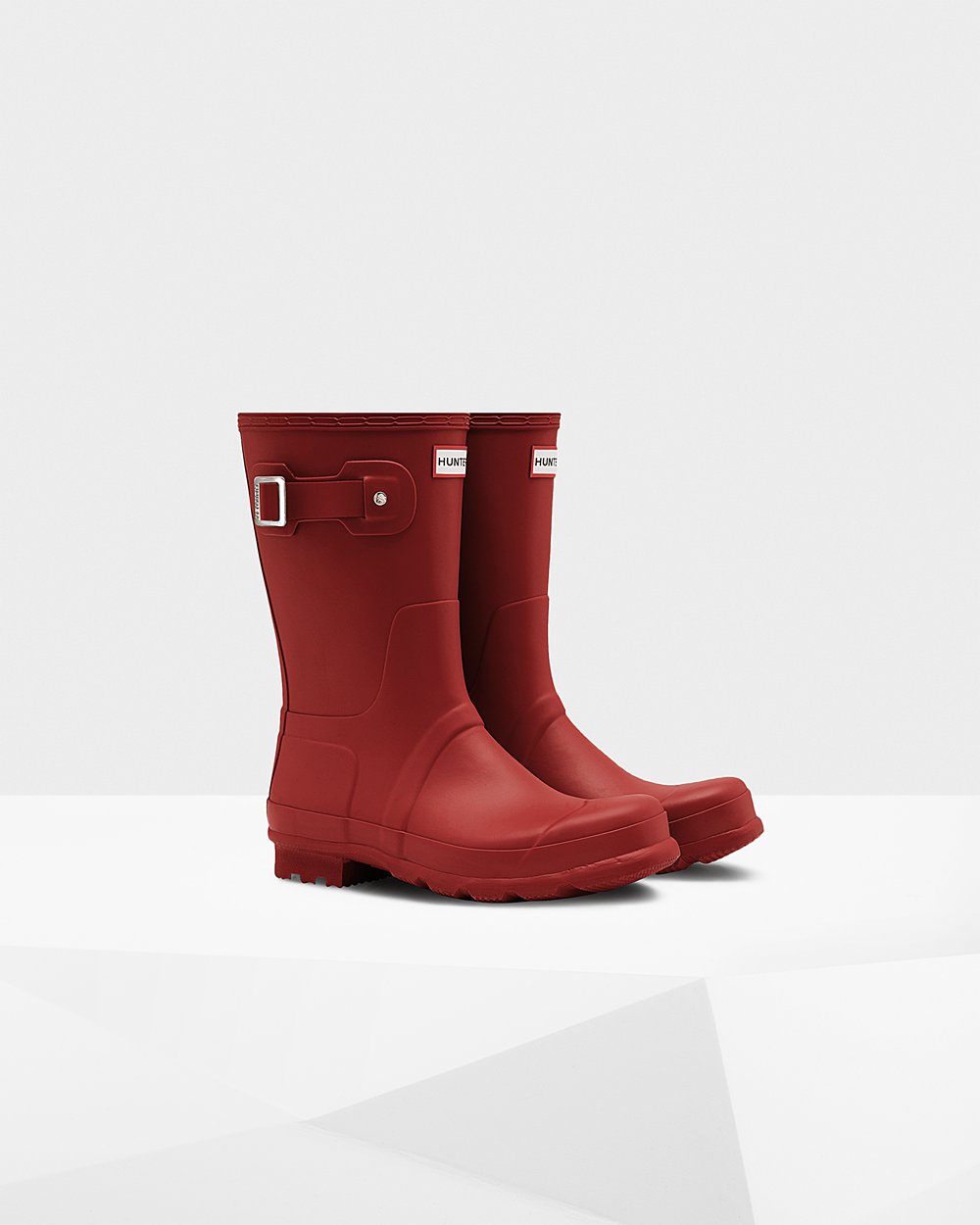 Botas de Lluvia Cortas Hunter Hombre - Original - Rojos - LAZBRST-70